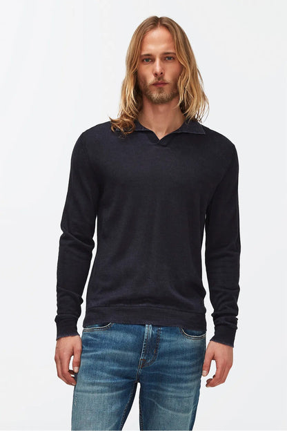 Polo Extra Fine Merino Treated Navy 7 For All Mankind