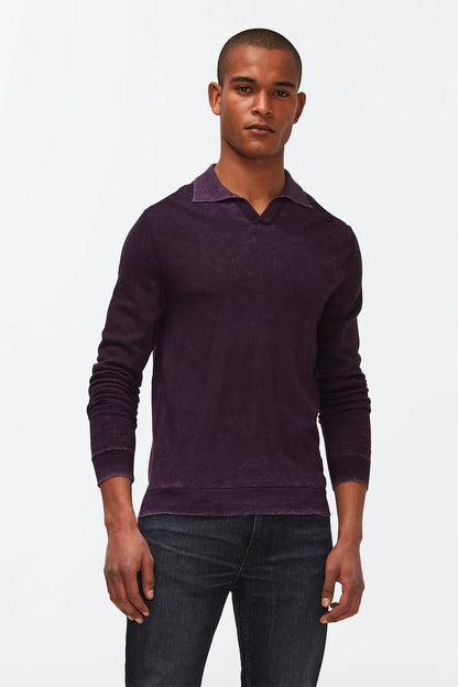 Polo Extra Fine Merino Treated Purple 7 For All Mankind