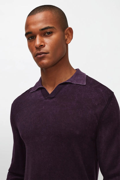 Polo Extra Fine Merino Treated Purple 7 For All Mankind