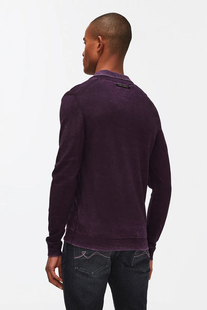 Polo Extra Fine Merino Treated Purple 7 For All Mankind