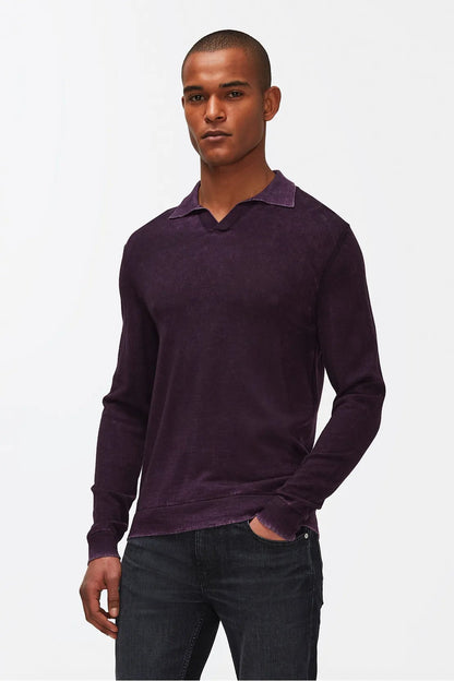 Polo Extra Fine Merino Treated Purple 7 For All Mankind