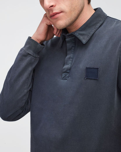 Dark Blue Polo L/S Old Dye Washed Navy 7 For All Mankind
