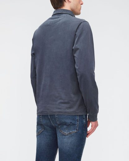 Dark Blue Polo L/S Old Dye Washed Navy 7 For All Mankind