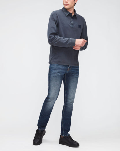 Dark Blue Polo L/S Old Dye Washed Navy 7 For All Mankind