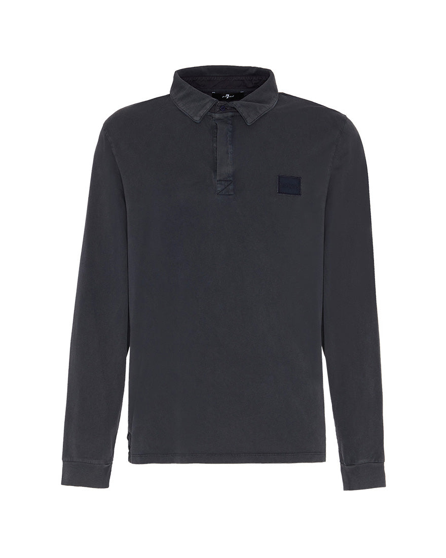 Dark Blue Polo L/S Old Dye Washed Navy 7 For All Mankind