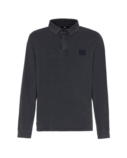 Dark Blue Polo L/S Old Dye Washed Navy 7 For All Mankind