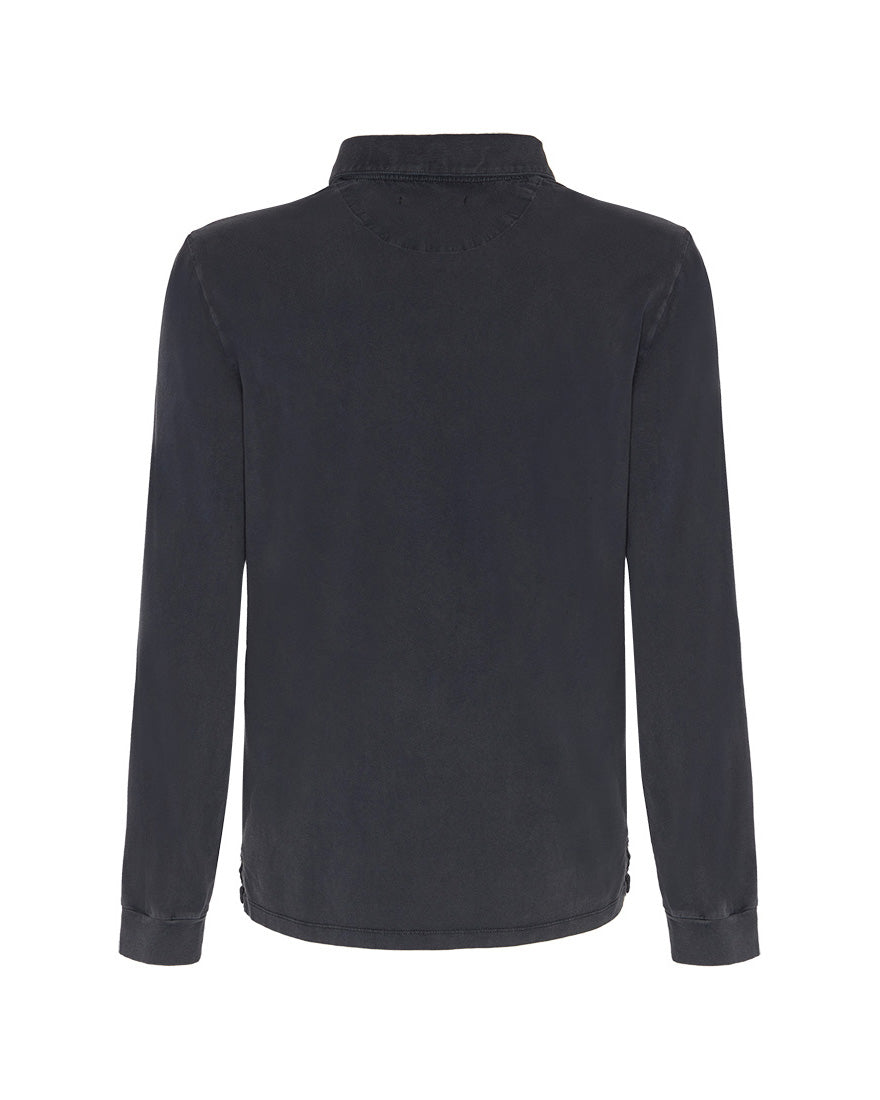 Dark Blue Polo L/S Old Dye Washed Navy 7 For All Mankind