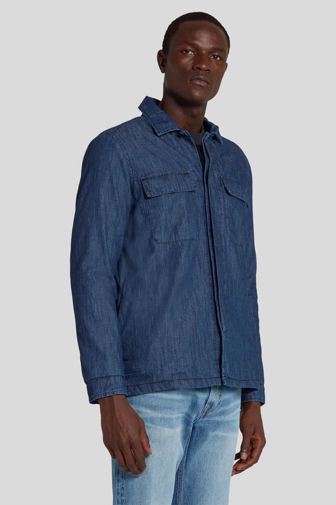 Overshirt Padded Chambray_JSOM188QCH_CH_01