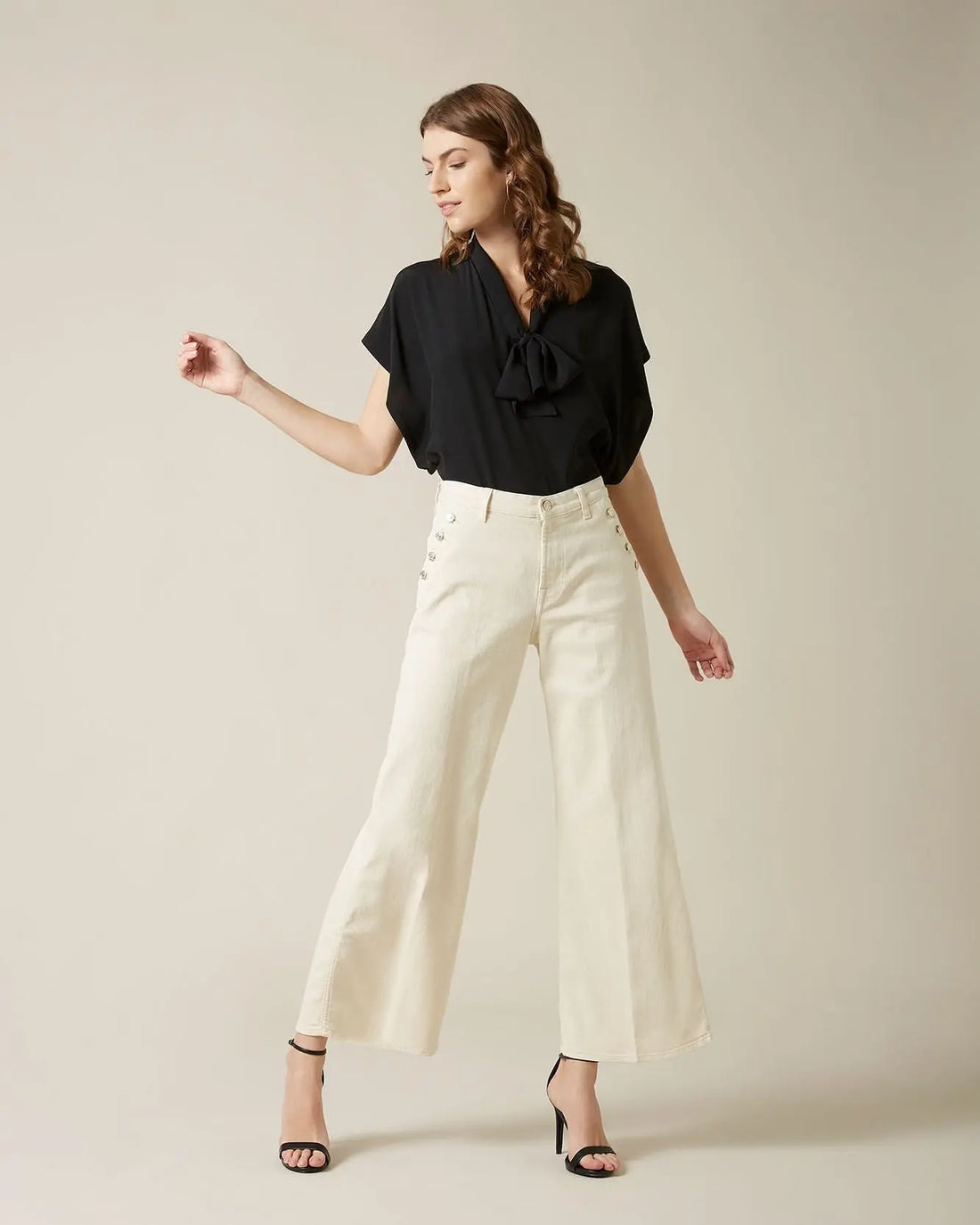 Beige LOTTA CROPPED Milk With Buttons - BEVAVA