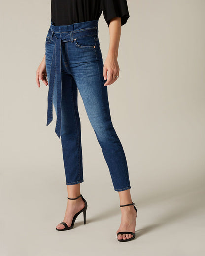 Middle Blue Slim Paperbag Pant Left Hand Lexington 7 For All Mankind