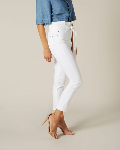White Slim Paperbag Pant Pure White 7 For All Mankind