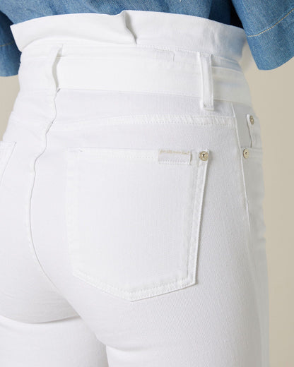 White Slim Paperbag Pant Pure White 7 For All Mankind