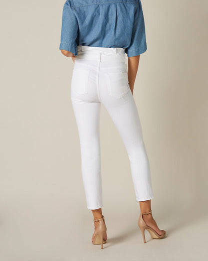 White Slim Paperbag Pant Pure White 7 For All Mankind