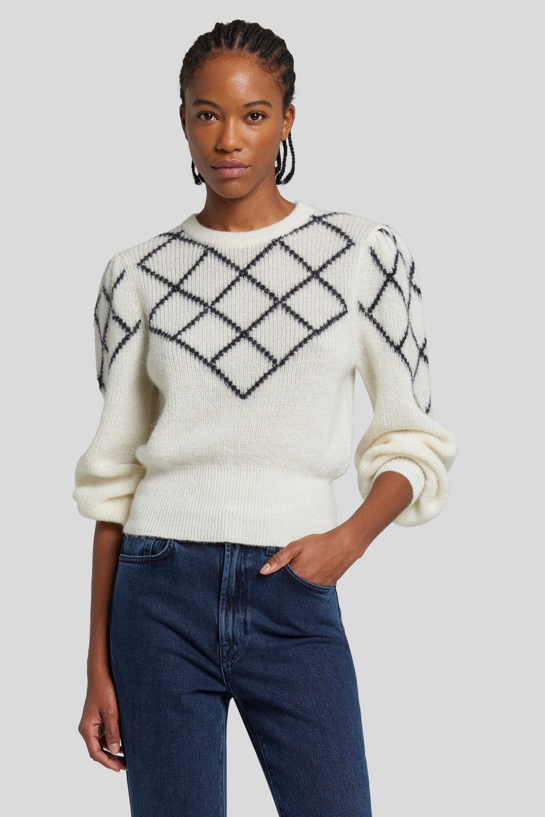 Ls Diamond Sweater Wool Blend Cream_JSQL5550CR_CR_01