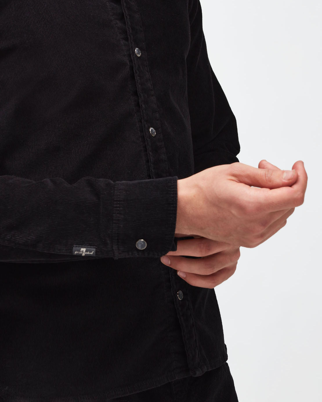Black Western Overshirt Clean Corduroy Black 7 For All Mankind