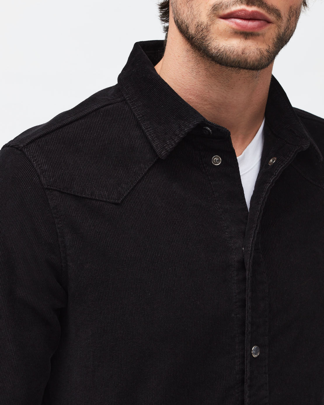 Black Western Overshirt Clean Corduroy Black 7 For All Mankind