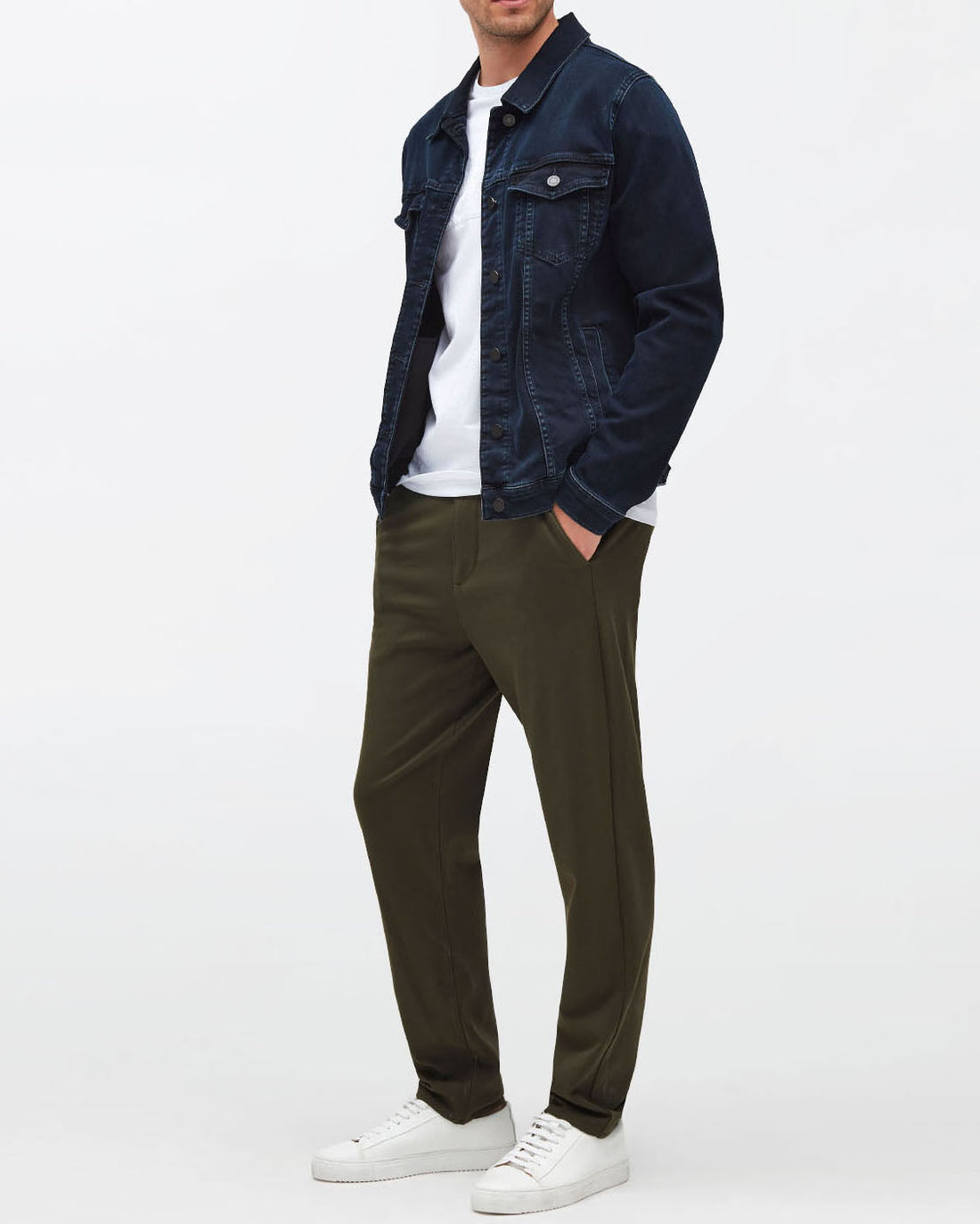 Kaki Travel Chino Double Knit Army - BEVAVA