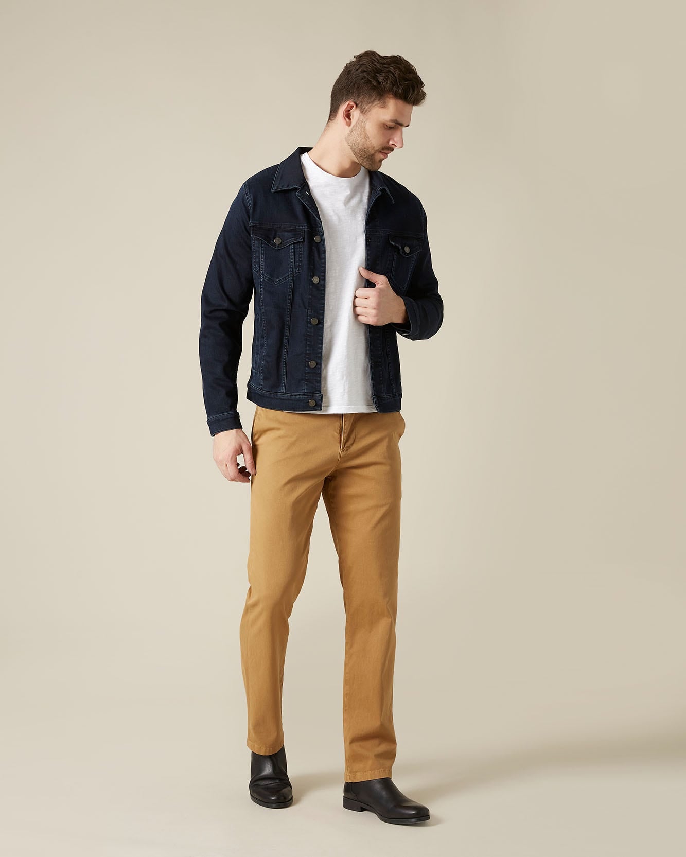 Beige SLIMMY CHINO Luxe Performance Sateen Camel 7 For All Mankind
