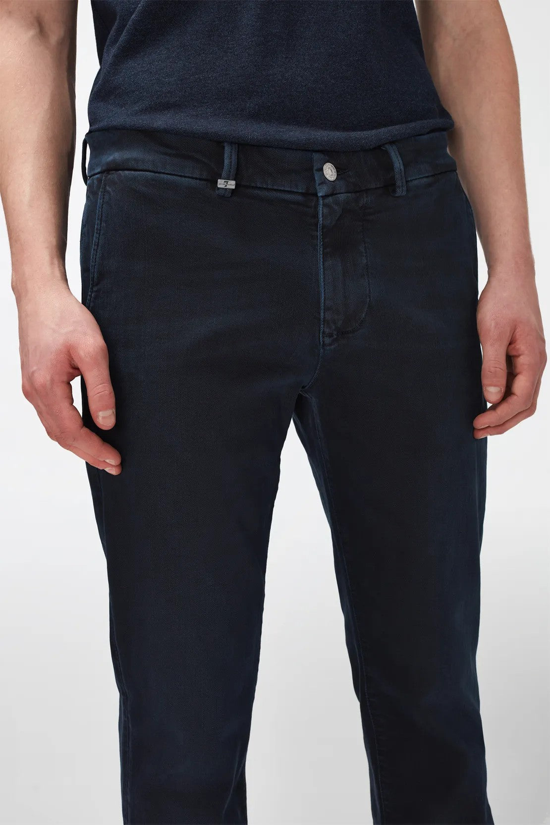 Slimmy Chino Tap. Stretch Tek Colors Navy 7 For All Mankind