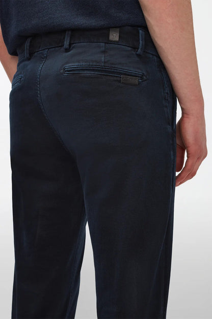 Slimmy Chino Tap. Stretch Tek Colors Navy 7 For All Mankind