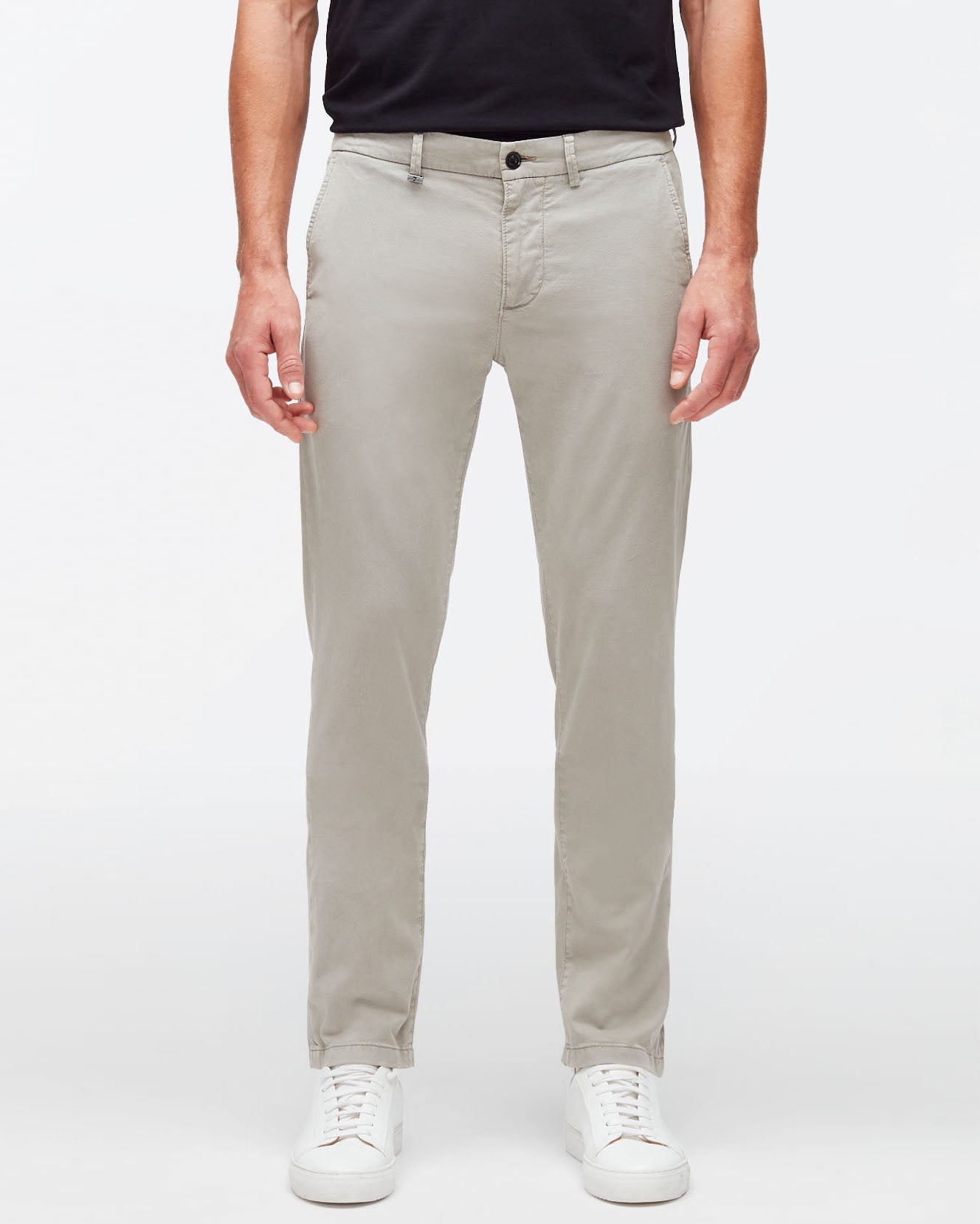 Light Grey Slimmy Chino Tap. Weightless Colors Griffin 7 For All Mankind