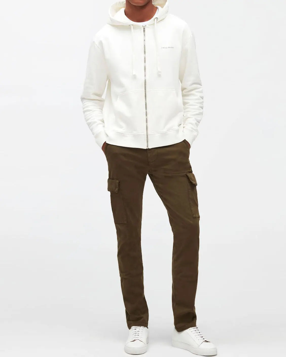 Kaki Slimmy Tap. Cargo Chino Luxe Per. Sateen Army - BEVAVA