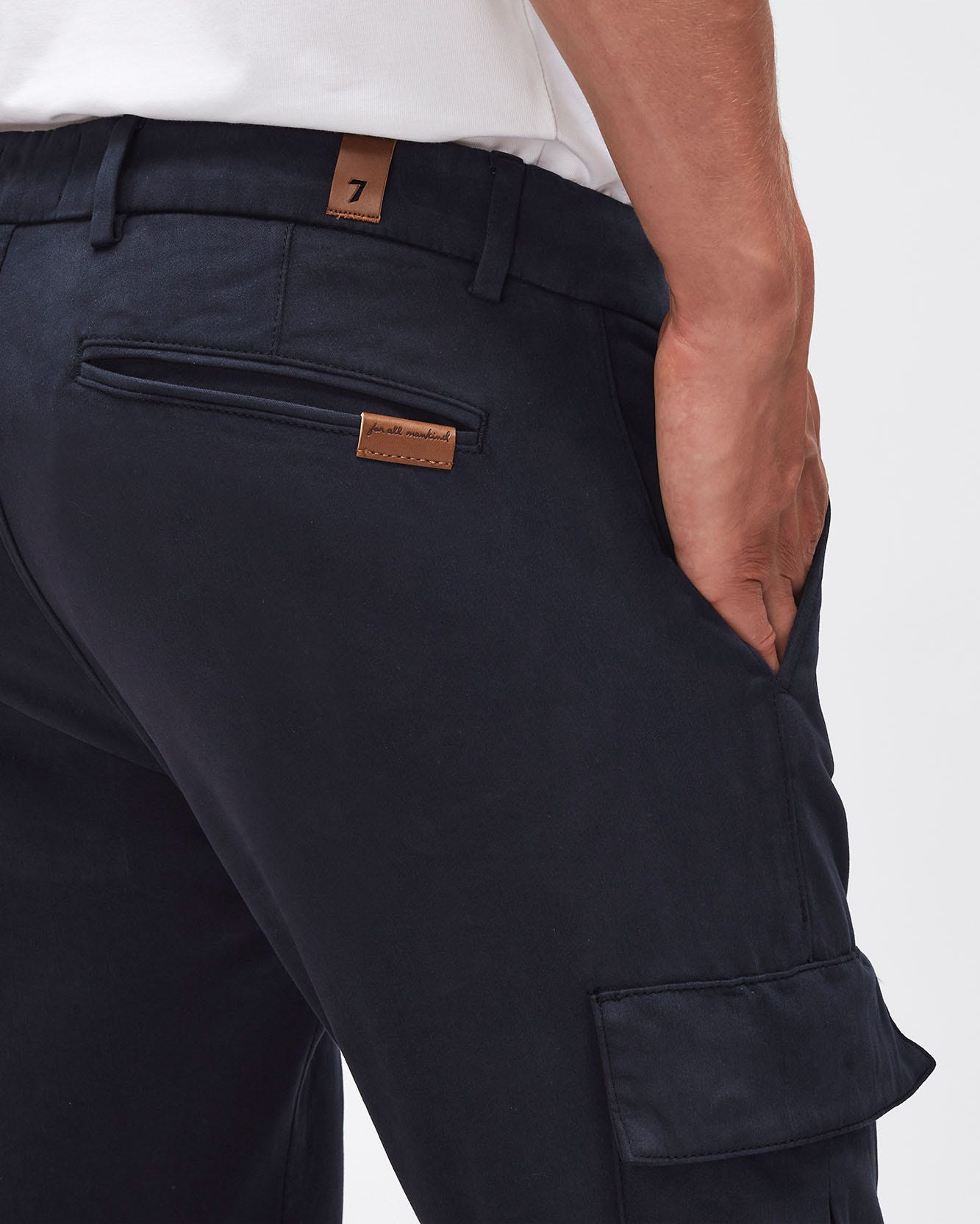 Dark Blue SLIMMY TAP.CARGO CHINO Luxe Per. Sateen Light Army 7 For All Mankind
