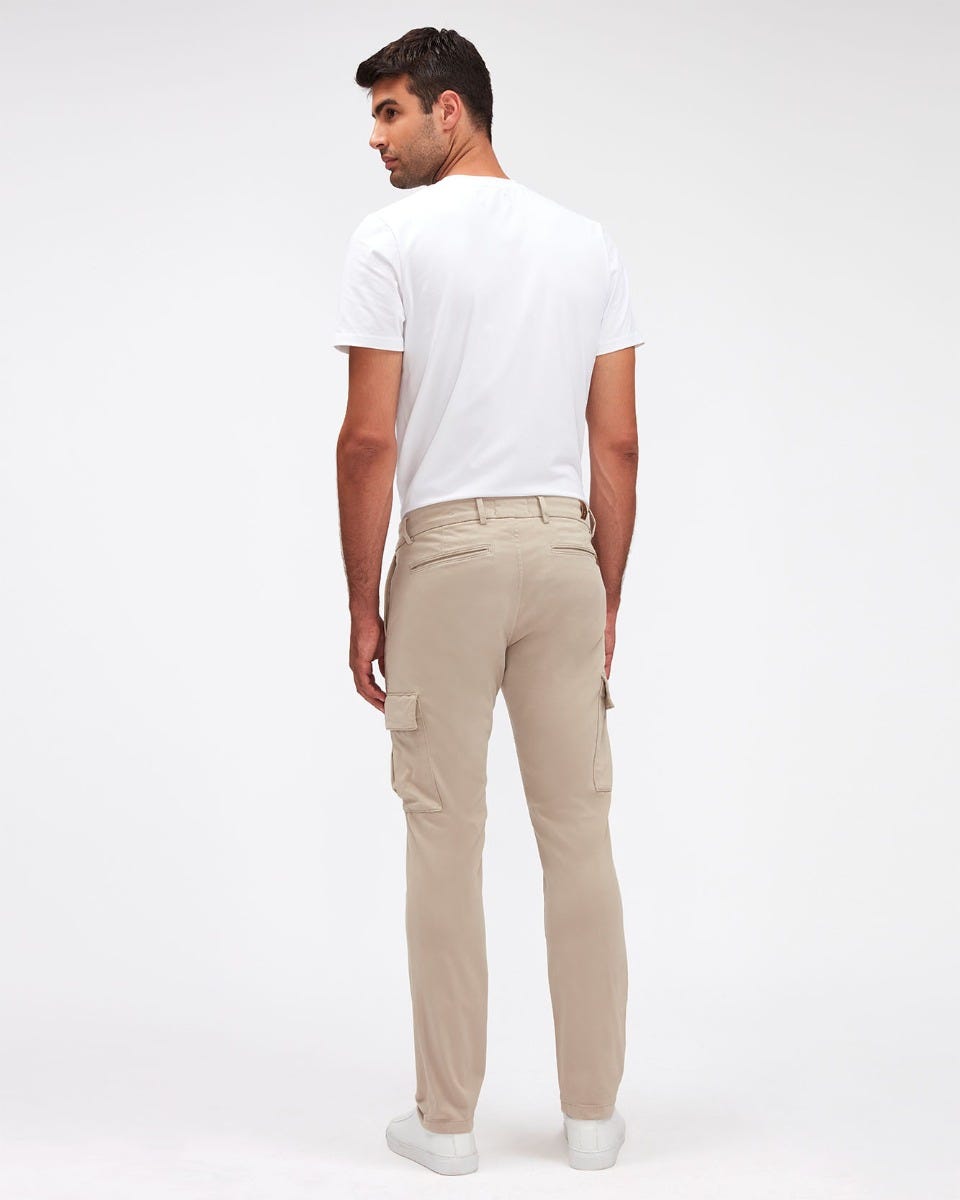 Beige SLIMMY TAP.CARGO CHINO Luxe Per. Sateen Light Army 7 For All Mankind
