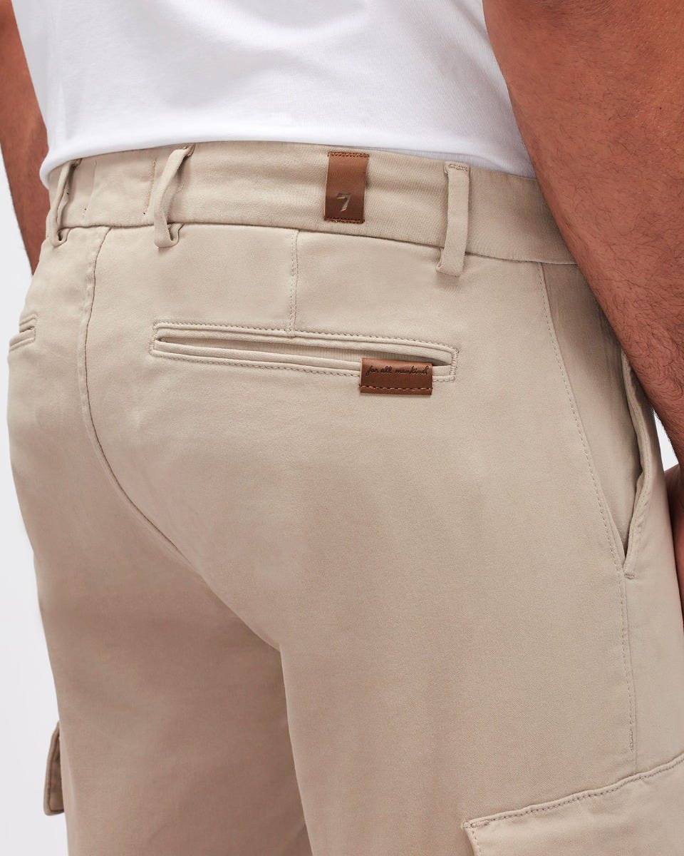 Beige SLIMMY TAP.CARGO CHINO Luxe Per. Sateen Light Army 7 For All Mankind