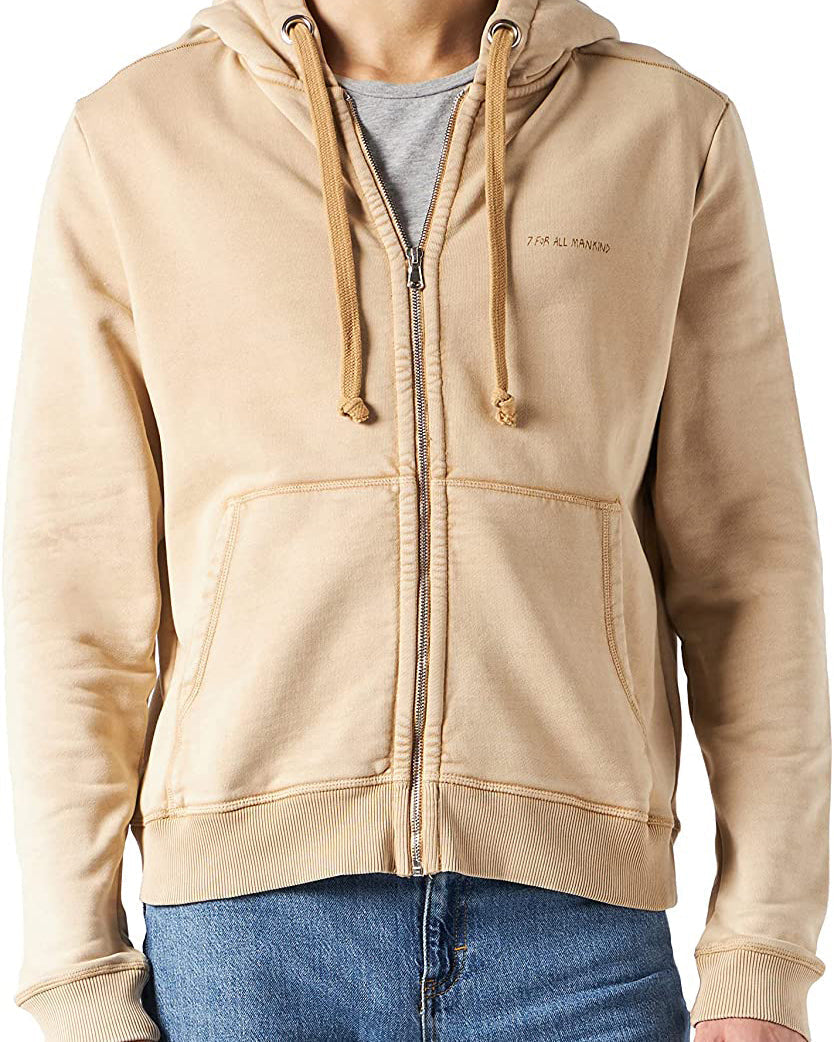 Beige Hoodie Jersey Old Dye Taffy 7 For All Mankind