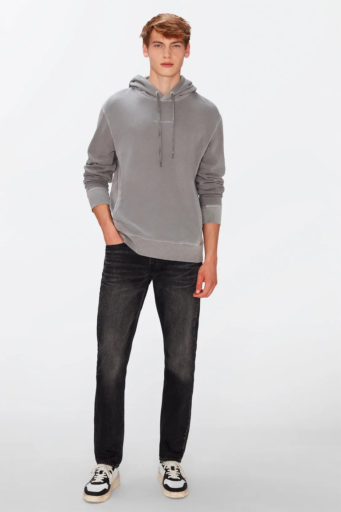 Hoodie Mineral Dye Grey - BEVAVA