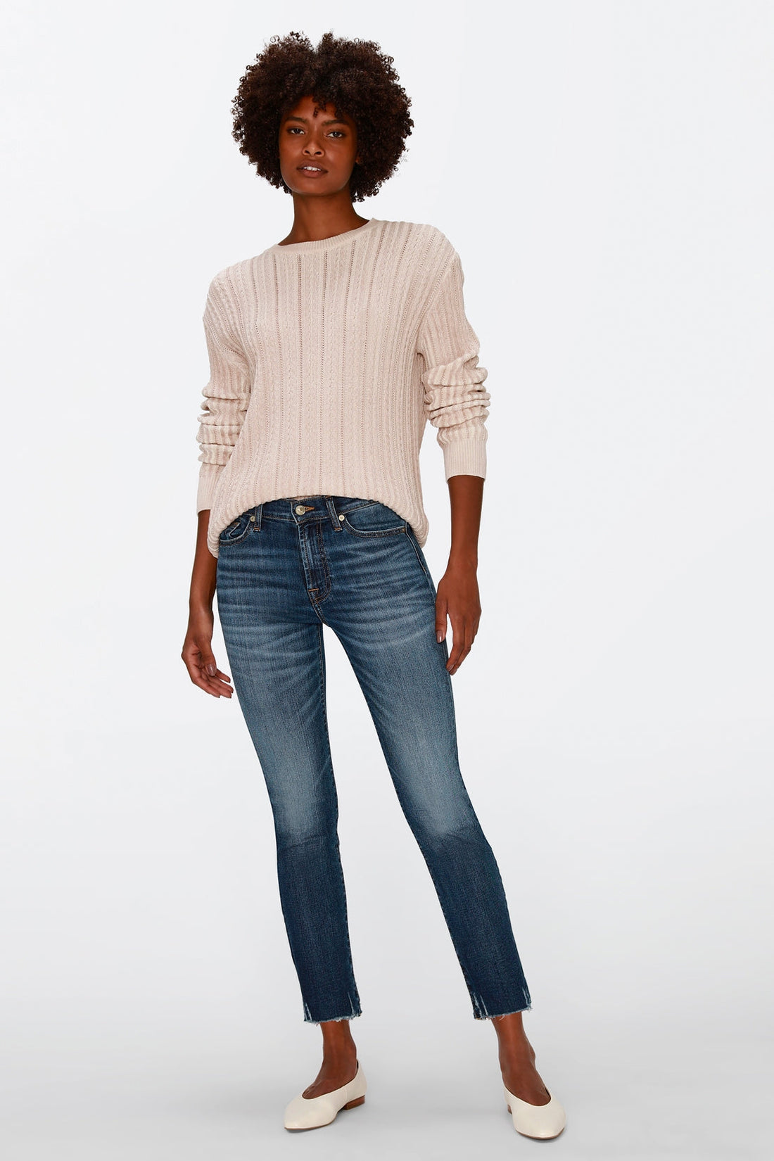 Roxanne Ankle Millennium With Distressed Hem 7 For All Mankind