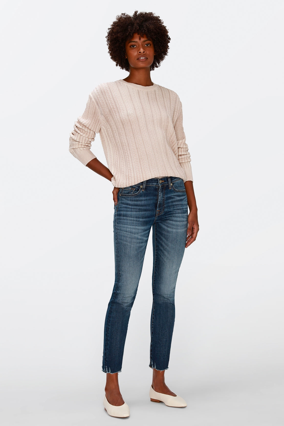 Roxanne Ankle Millennium With Distressed Hem 7 For All Mankind