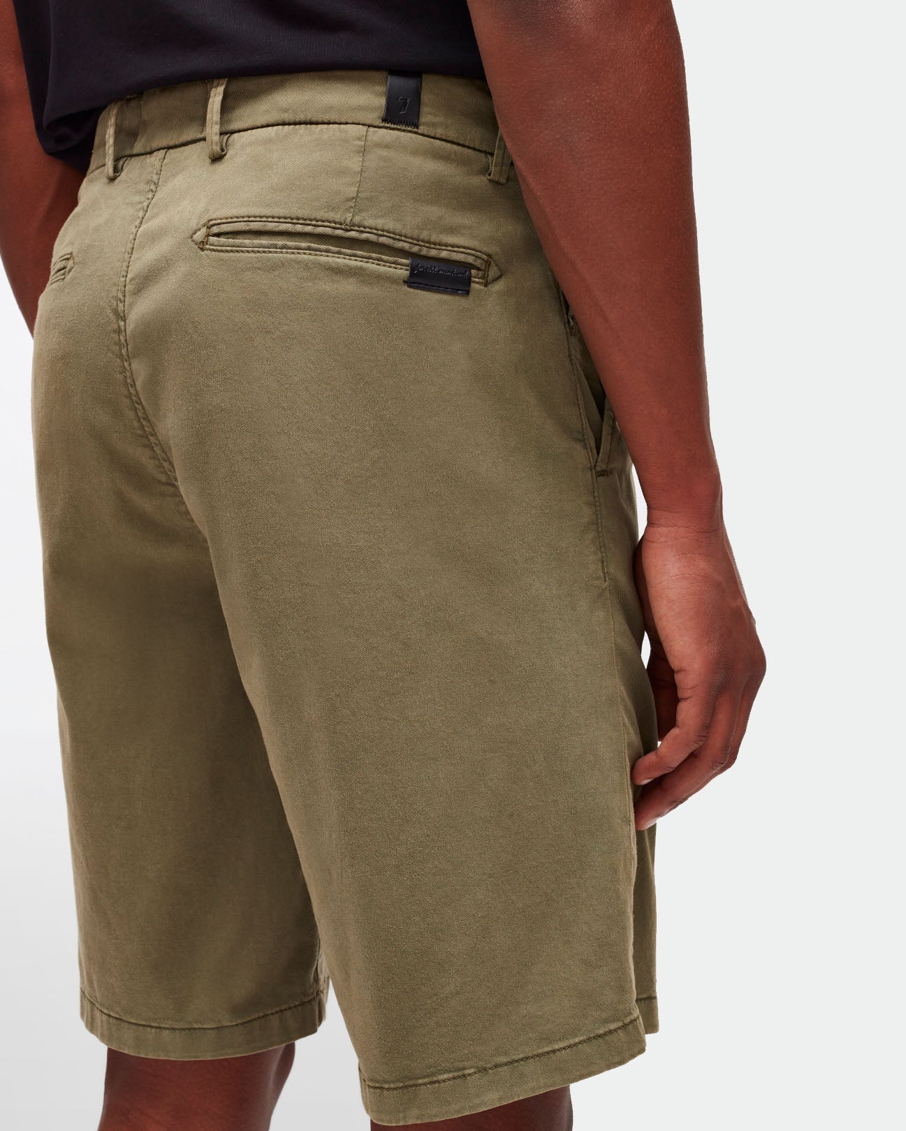 Kaki Slimmy Chino Shorts Weightless Colors Moss 7 For All Mankind