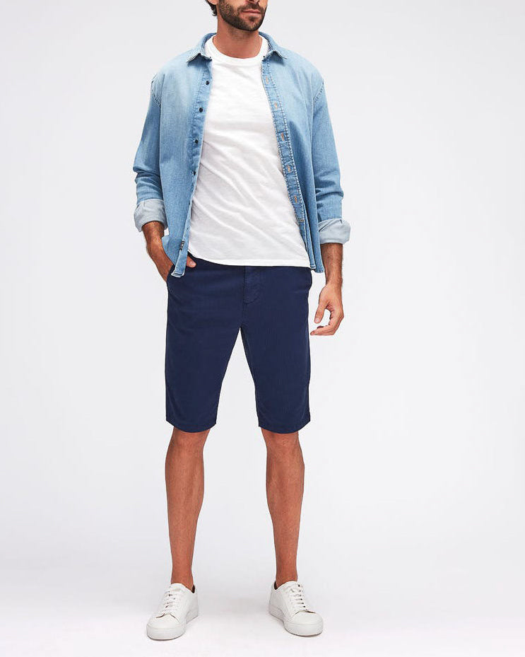 Dark Blue Slimmy Chino Shorts Textured Navy 7 For All Mankind