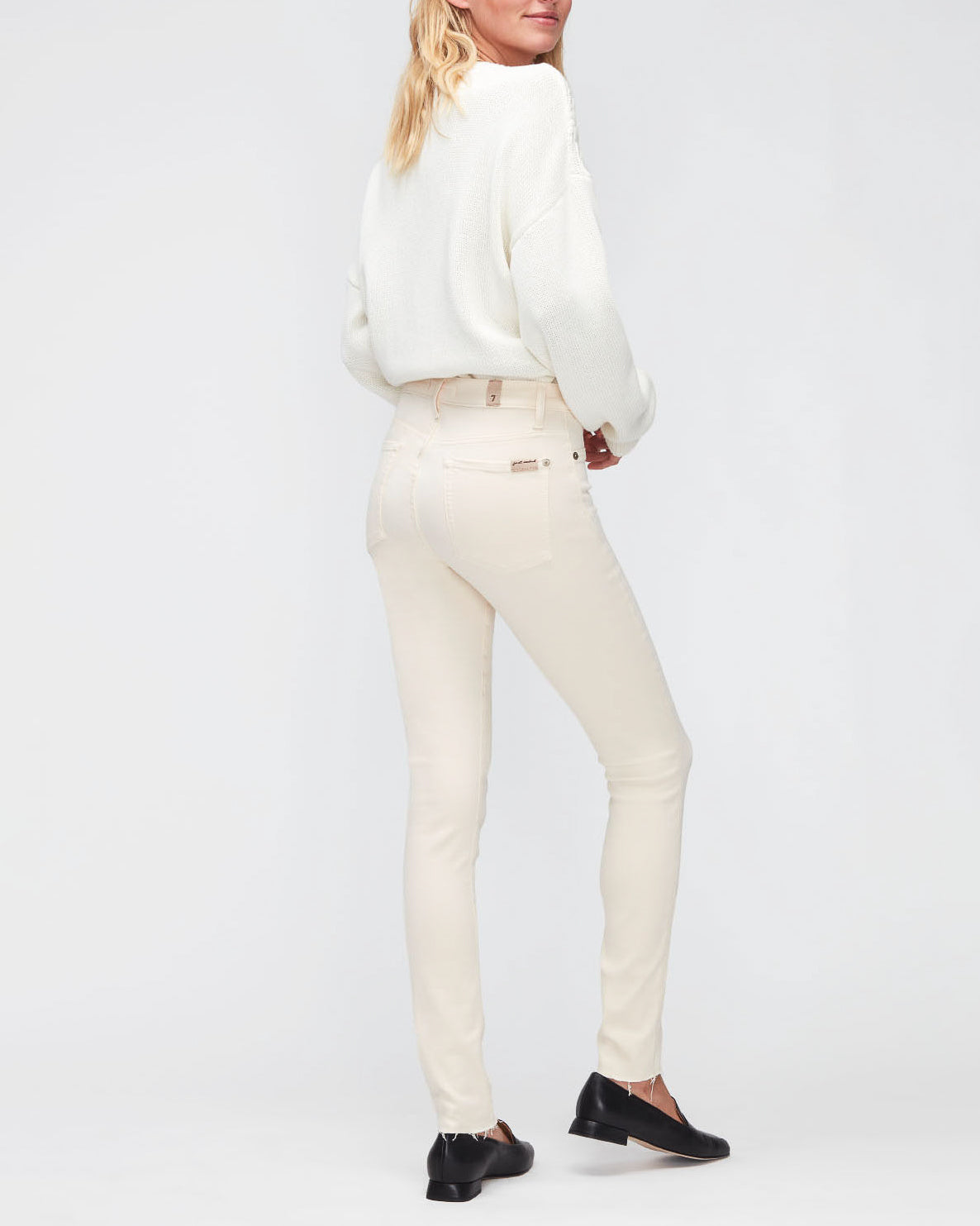 White Hw Skinny Col Slim Ill With Raw Cut Winter White