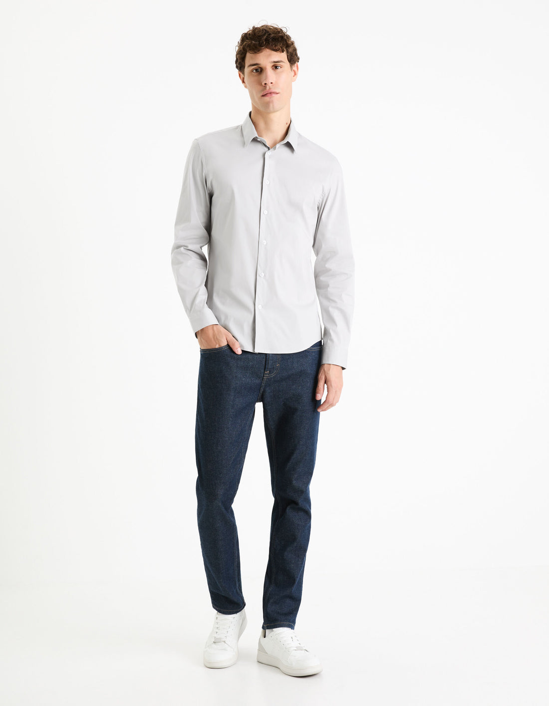 Slim Stretch Cotton Shirt_MASANTAL1_GREY_02