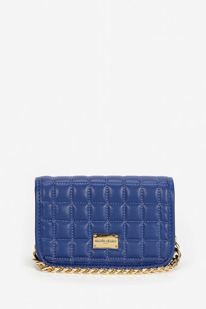 Blue Quilted Messenger Bag Lindy