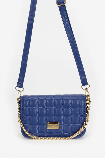 Blue Quilted Messenger Bag Lindy