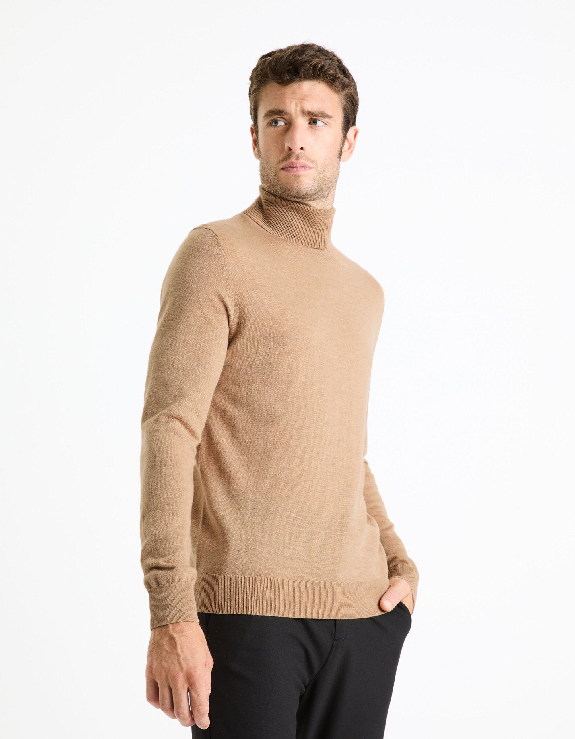 Turtleneck Sweater 100% Merino Wool_MENOS_CAMEL MEL_03