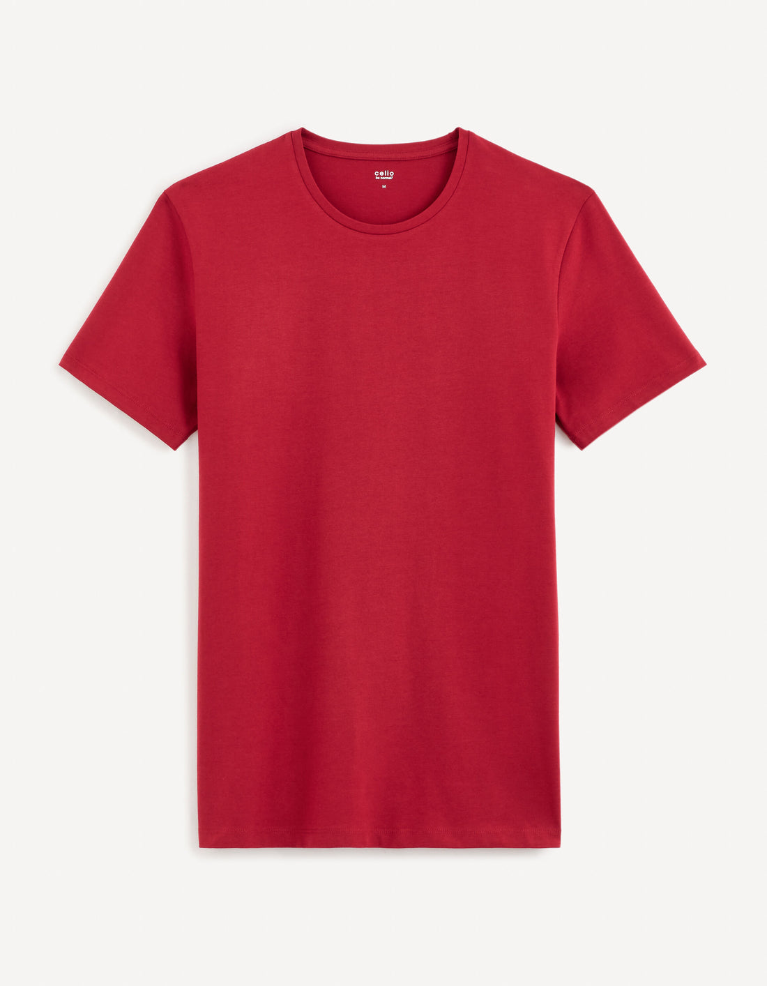 Round-Neck Stretch Cotton T-Shirt_NEUNIR_BURGUNDY_02