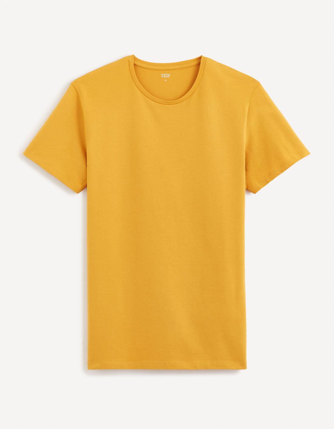 Round-Neck Stretch Cotton T-Shirt_NEUNIR_YELLOW GOLDEN_02