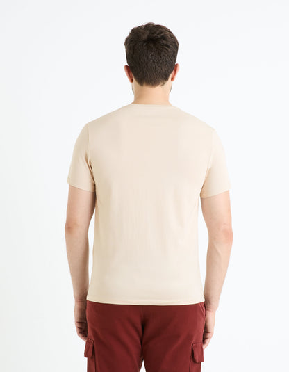 Stretch Cotton V-Neck T-Shirt_NEUNIV_BEIGE_04