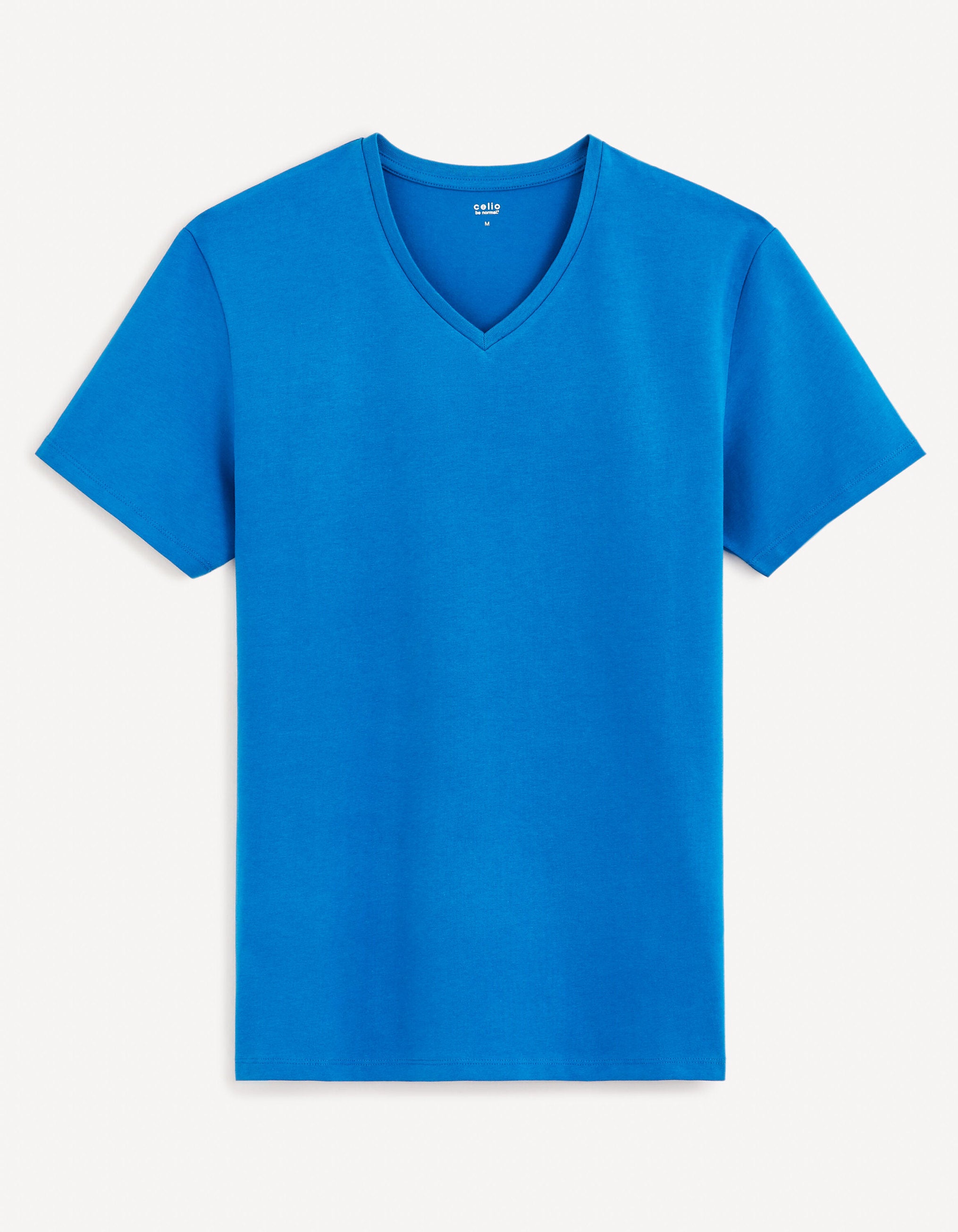 Stretch Cotton V-Neck T-Shirt_NEUNIV_BLUE SMART_02