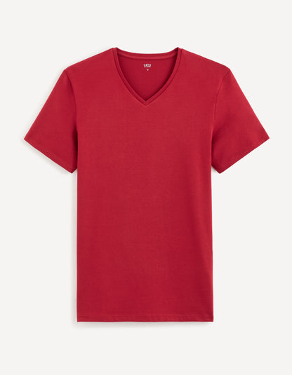 Stretch Cotton V-Neck T-Shirt_NEUNIV_BURGUNDY_02