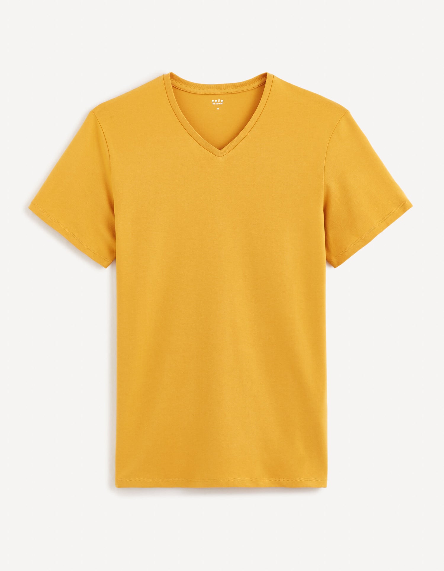 Stretch Cotton V-Neck T-Shirt_NEUNIV_YELLOW GOLDEN_02