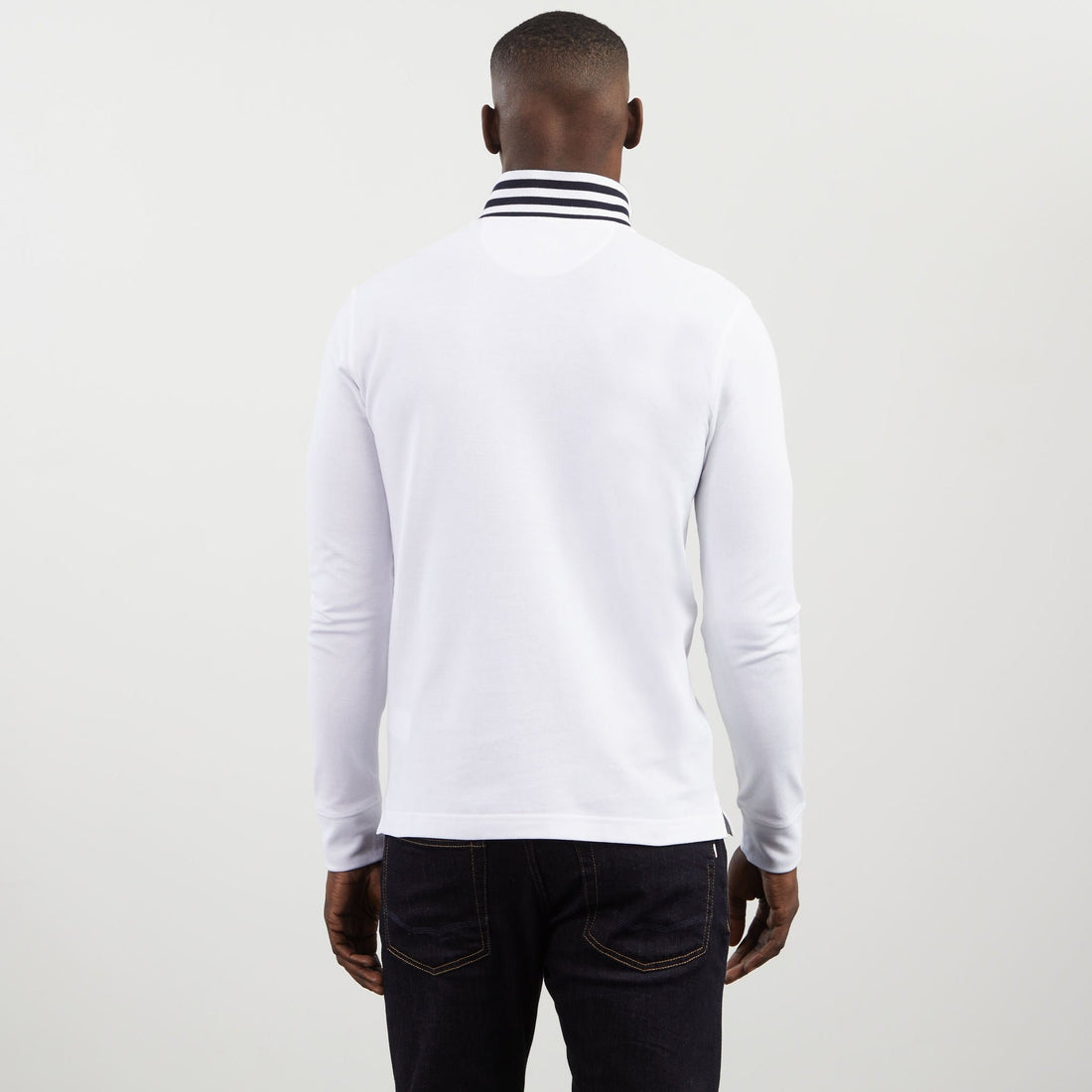 White Cotton Polo With Contrasting Neck_PPKNIPLE0006_BC_02