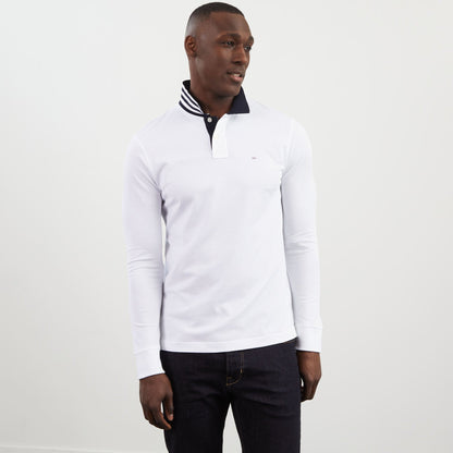 White Cotton Polo With Contrasting Neck_PPKNIPLE0006_BC_03