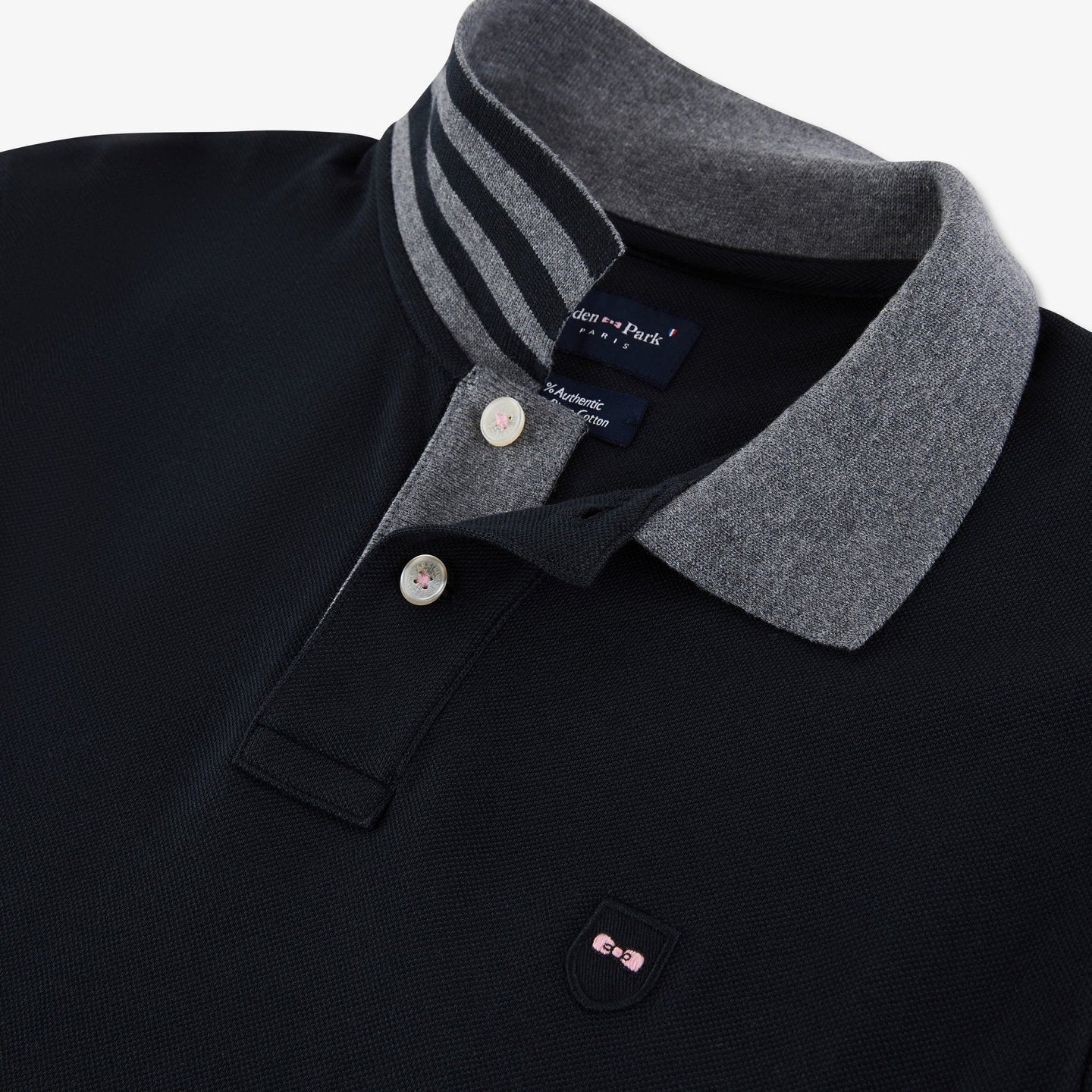 Black Cotton Polo With Contrasting Neck_PPKNIPLE0006_NO_08