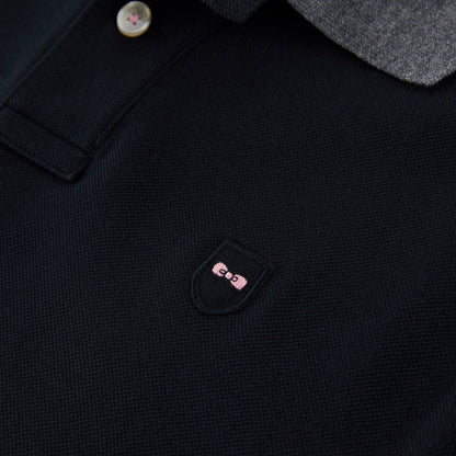 Black Cotton Polo With Contrasting Neck_PPKNIPLE0006_NO_09